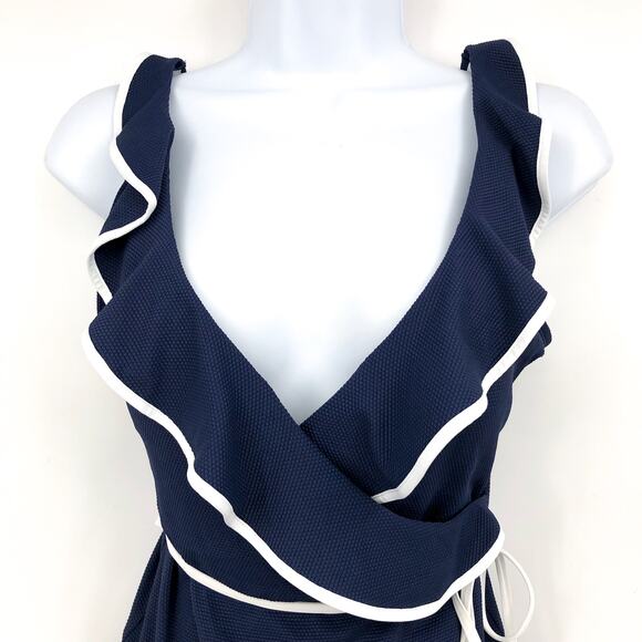 TOMMY BAHAMA One Piece Swimsuit Size 10 Navy Blue Island Cays Cabana Wrap NWT - Picture 5 of 12